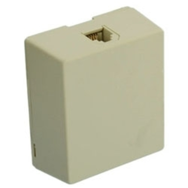 Leviton 1-Port Surface Mount Loaded, 4W6P Screw Type 625A2, With Cover Ivory 105646